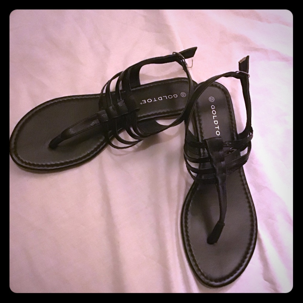 Black gladiator sandals